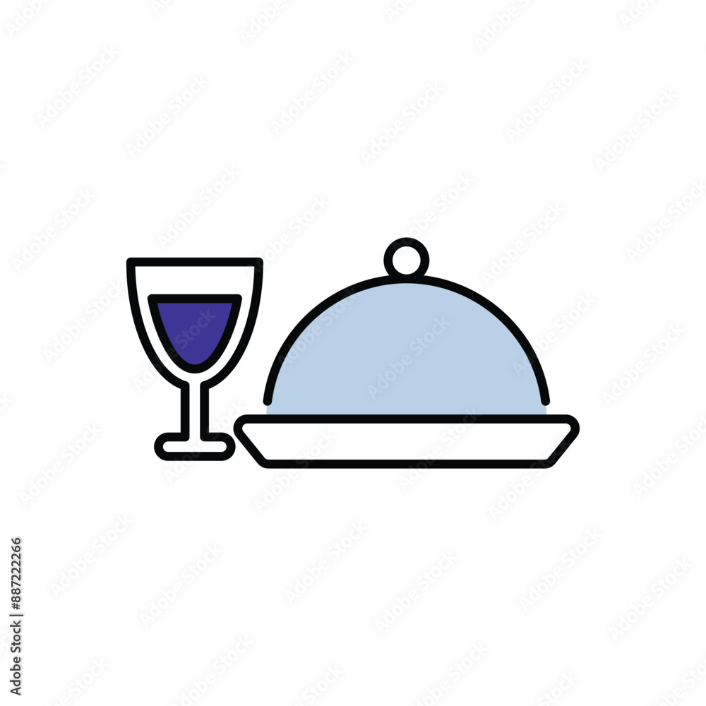 Dinner icon design with white background stock illustration Dinner icon design with white background stock illustration