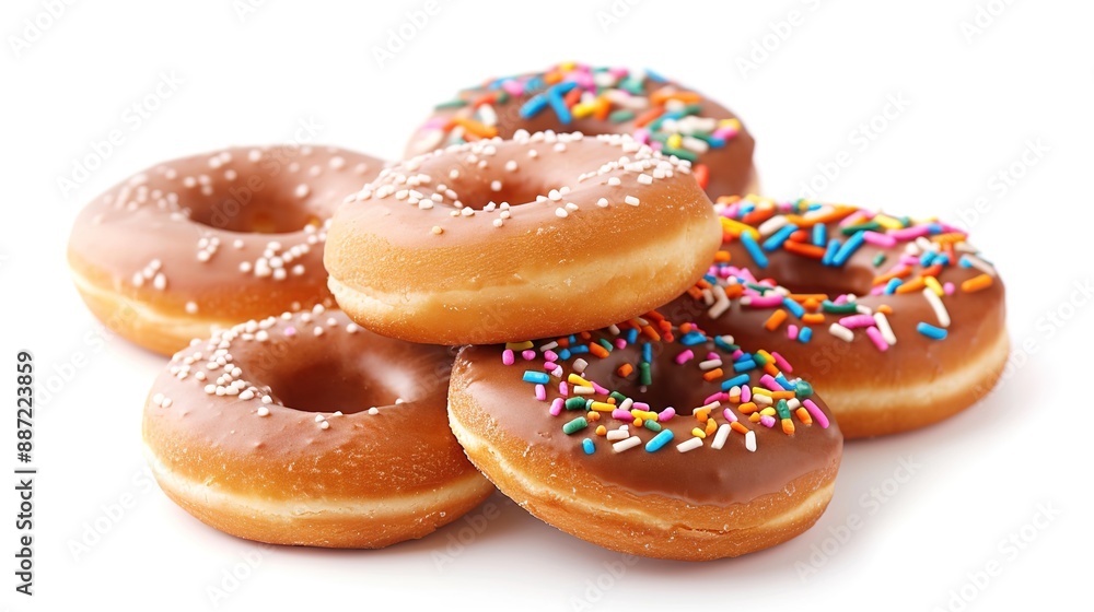 Pile of Donuts on White Background Pile of Donuts on White Background