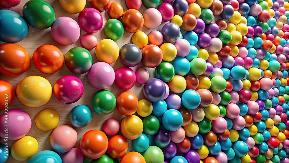 Colorful spheres arranged in a layout on the wall, spheres, colorful,vibrant, pattern, abstract, background Colorful spheres arranged in a layout on the wall, spheres, colorful,vibrant, pattern, abstract, background