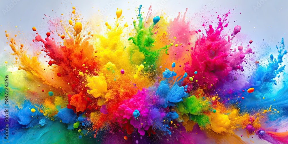 Colorful paint splash background resembling a dynamic and fun Holi celebration , Colorful, Paint, Splash, Bright, Fun Colorful paint splash background resembling a dynamic and fun Holi celebration , Colorful, Paint, Splash, Bright, Fun