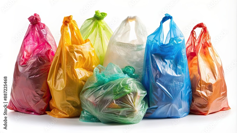 Collection of various plastic bags isolated, plastic, bags, isolated, collection, variety, colors, packaging Collection of various plastic bags isolated, plastic, bags, isolated, collection, variety, colors, packaging