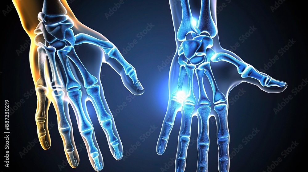 Close-up of a hand affected by rheumatoid arthritis, emphasizing the medical condition and the need for treatment and care Close-up of a hand affected by rheumatoid arthritis, emphasizing the medical condition and the need for treatment and care
