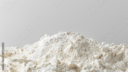 Heap of flour on white background. 