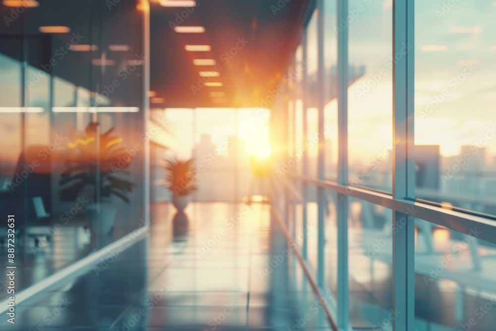 Modern Business Office Environment with Sunlit Reflections on Window Glass, Featuring a Contemporary and Professional Workspace Setting. Modern Business Office Environment with Sunlit Reflections on Window Glass, Featuring a Contemporary and Professional Workspace Setting.