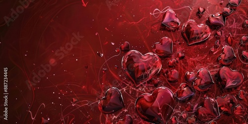Shimmering Hearts. Romantic hearts background concept
