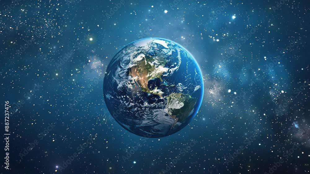 panoramic view of earth in galaxy, planet earth in space panoramic view of earth in galaxy, planet earth in space