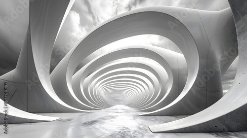 futuristic spiral line structure background