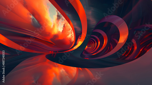 futuristic spiral line structure background