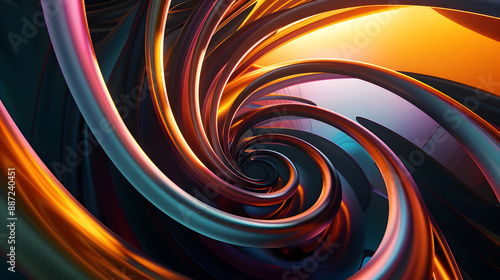 futuristic spiral line structure background