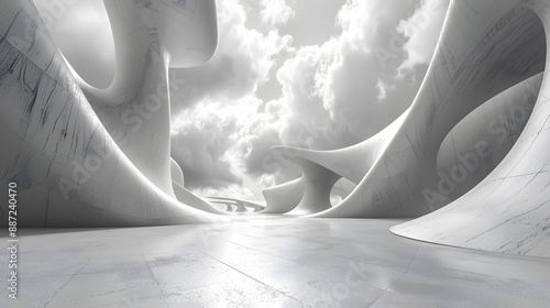 futuristic spiral line structure background