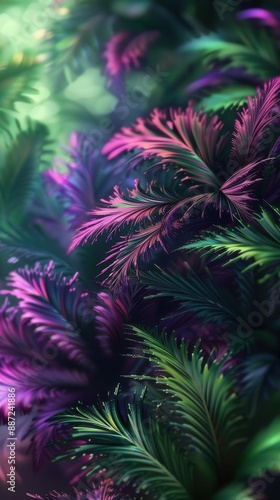 Harmony of Green and Purple. Serene color palette concept photo