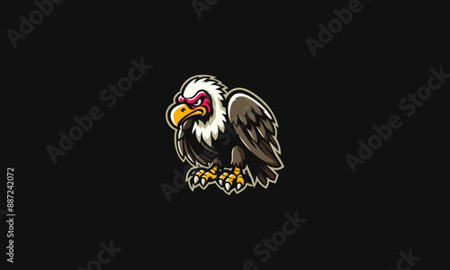 vulture angry vector illustration logo design