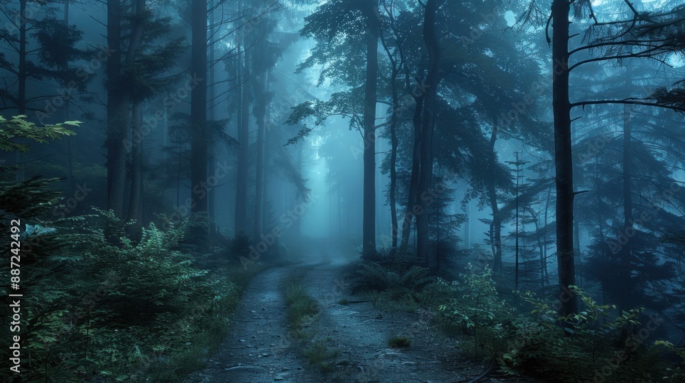 Foggy Forest Background: Enigmatic forest draped in misty fog, towering trees, and a trail fading into the haze, setting a mysterious and tranquil mood.
Foggy Forest Background: Enigmatic forest draped in misty fog, towering trees, and a trail fading into the haze, setting a mysterious and tranquil mood.