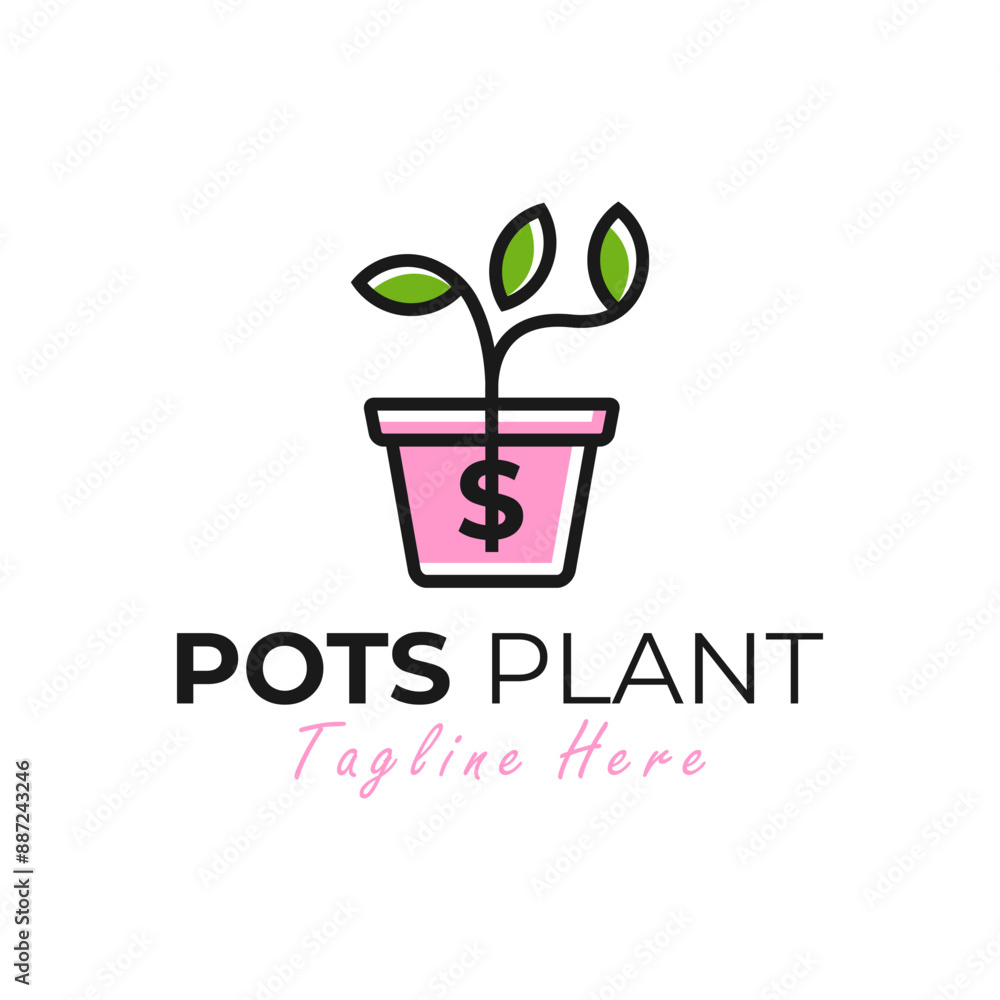 money growth pot logo money growth pot logo