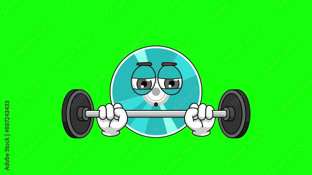 optical disc emoticon character is in the gym with a barbell optical disc emoticon character is in the gym with a barbell