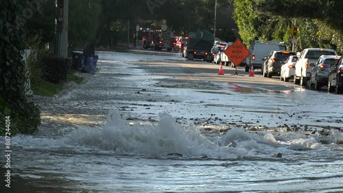 Water Main Break - Street Flooding photo