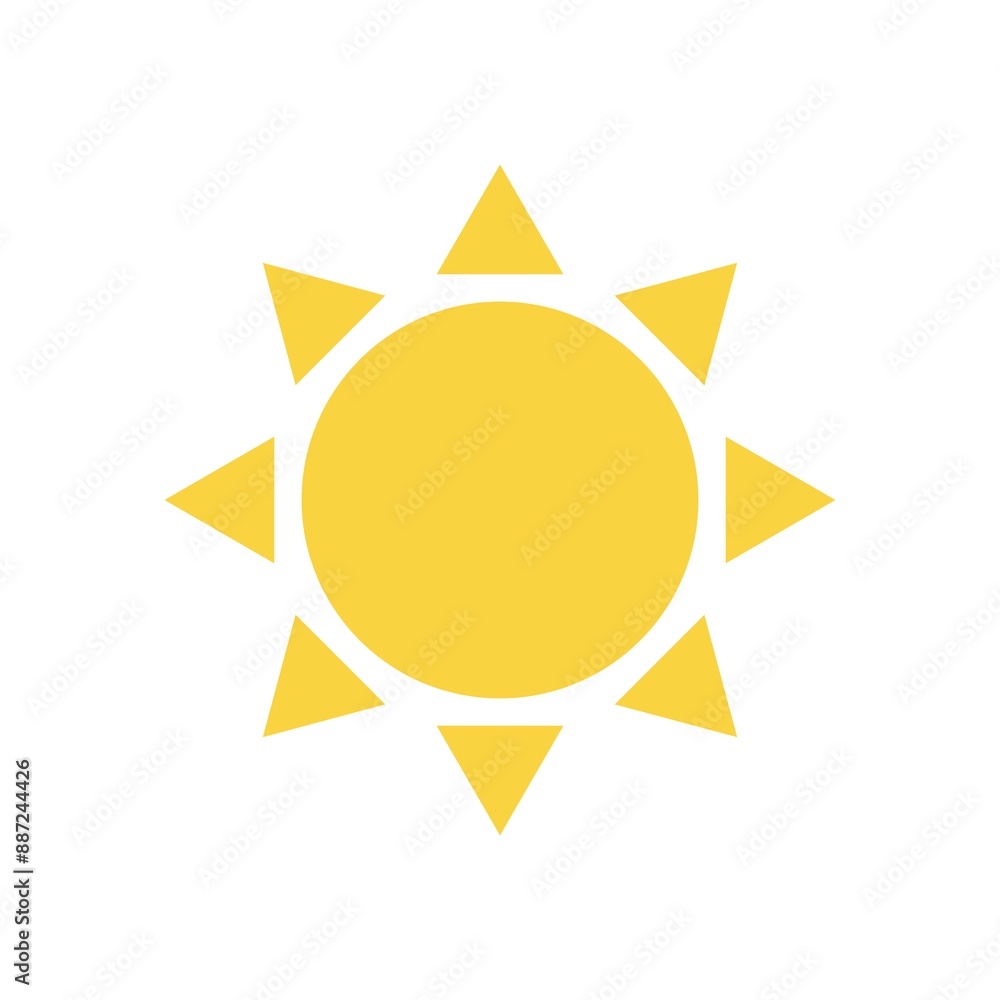 yellow sun icon star shaped sun abstract background vector illustration yellow sun icon star shaped sun abstract background vector illustration