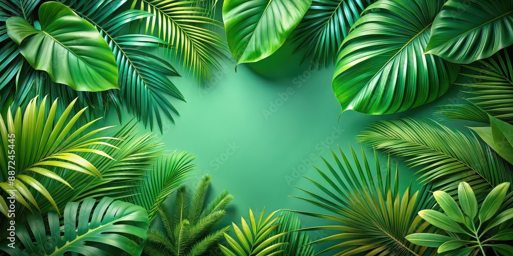 Tropical palm leaves in vibrant shades of green and exotic shapes, palm leaves, tropical, foliage, green, vibrant, exotic Tropical palm leaves in vibrant shades of green and exotic shapes, palm leaves, tropical, foliage, green, vibrant, exotic