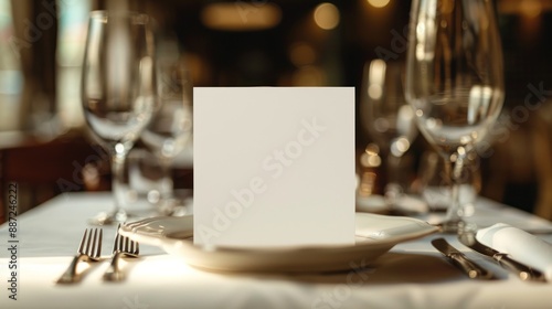 luxury dining table settings for invitation cards and restaurant menu. photo