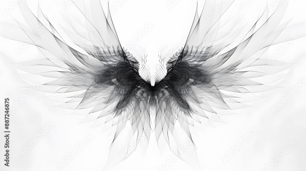 Obraz premium bird, vector, silhouette, flying, wing, eagle, animal, illustration, wings, black, tattoo, feather, fly, dove, angel, nature, flight, symbol, sky, birds, design, crow, hawk, wildlife, art