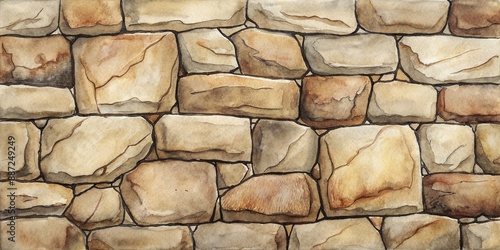 Rough natural stone wall texture with subtle earthy tones and fine grained patterns creating a stunning unique background for design and visual projects. photo