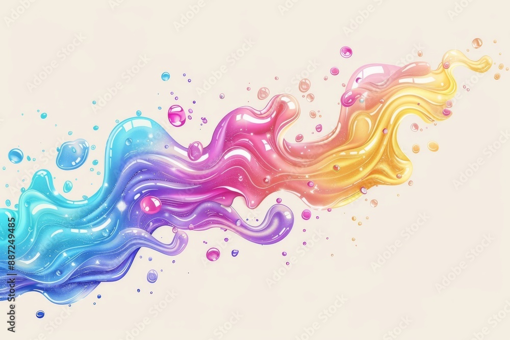 Abstract colorful flowing patterns in a white background Abstract colorful flowing patterns in a white background