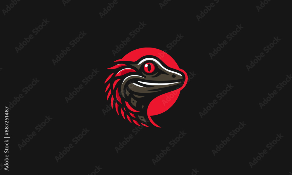 head lizard with red eye vector illustration logo design head lizard with red eye vector illustration logo design