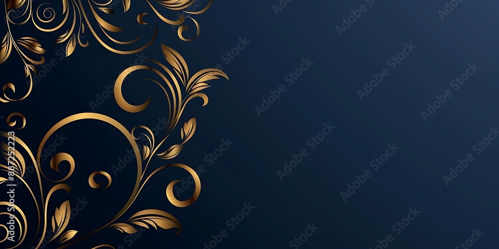 Abstract Background with Golden Floral Pattern Illustration Abstract Background with Golden Floral Pattern Illustration