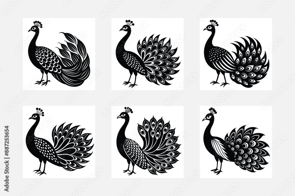 Fototapeta premium peacock silhouette image vector file
