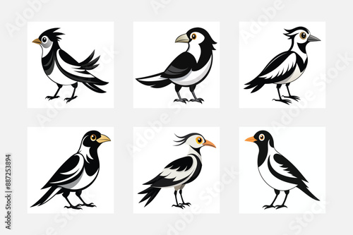 Wallpaper Mural set of birds vector illustration Torontodigital.ca