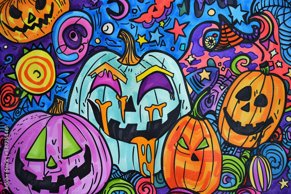 doodle halloween, elements doodle halloween, elements