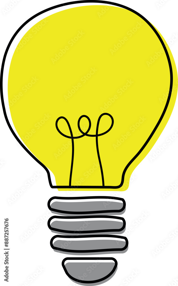 Bright Idea: Hand-Drawn Light Bulb Icon Bright Idea: Hand-Drawn Light Bulb Icon