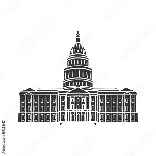 Colorado Capitol Icon Silhouette Illustration. Capital Vector Graphic Pictogram Symbol Clip Art. Doodle Sketch Black Sign.