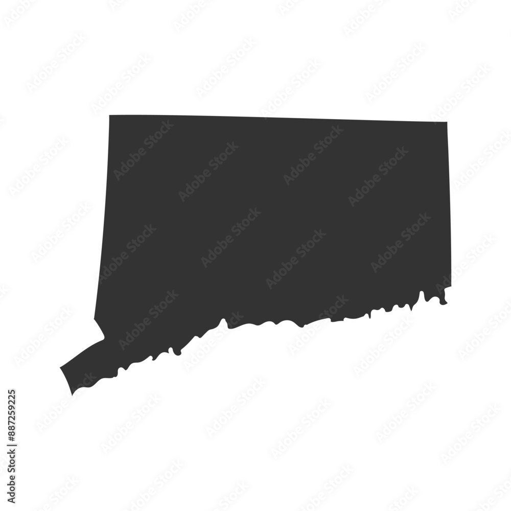 Connecticut Icon Silhouette Illustration. Map Vector Graphic Pictogram ...