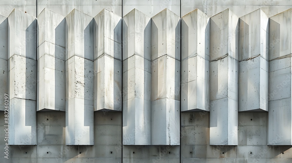 Fototapeta premium Architecture details Concrete facade Bias columns geometric element Abstract background : Generative AI