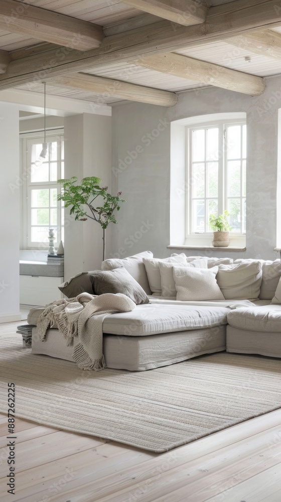 Fototapeta premium Scandinavian Style Cozy Living Room Interior 