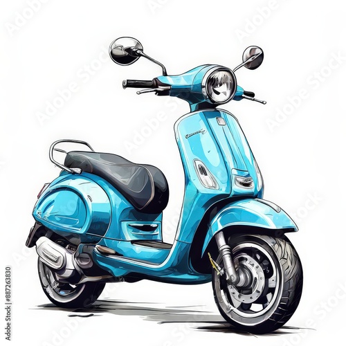 Wallpaper Mural an ai generated image, Modern Motor scooter, 3D Rendering of modern motor scooter Torontodigital.ca