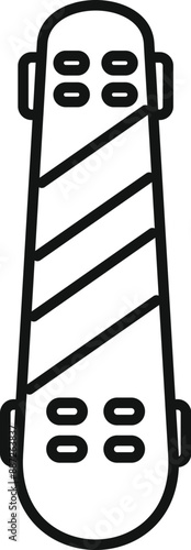 Simple black and white line drawing of a longboard, suggesting a fun and active urban lifestyle