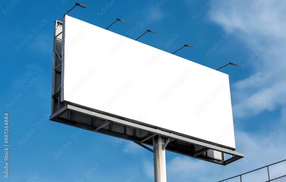 Blank Billboard with Copy Space against Blue Sky Blank Billboard with Copy Space against Blue Sky