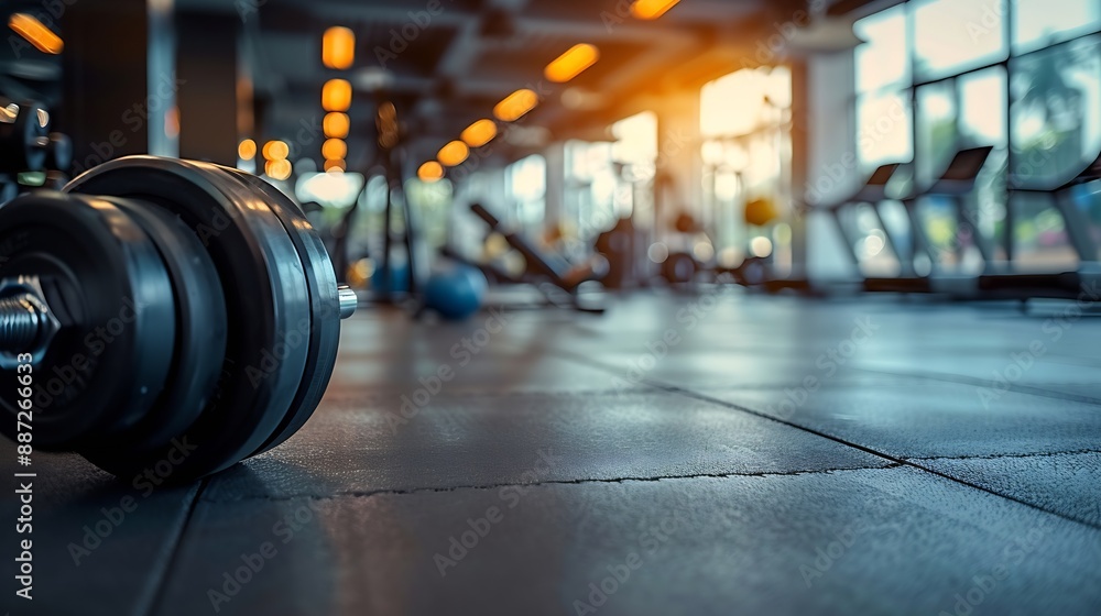 Modern fitness center with gym equipment decoration interior design background : Generative AI Modern fitness center with gym equipment decoration interior design background : Generative AI