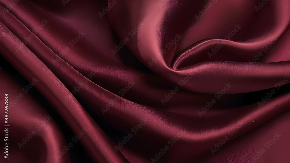 Obraz premium Sumptuous burgundy silk texture. Elegant and luxurious background perfectly. Beauty and romantic design concepts luxury love and rich fabric