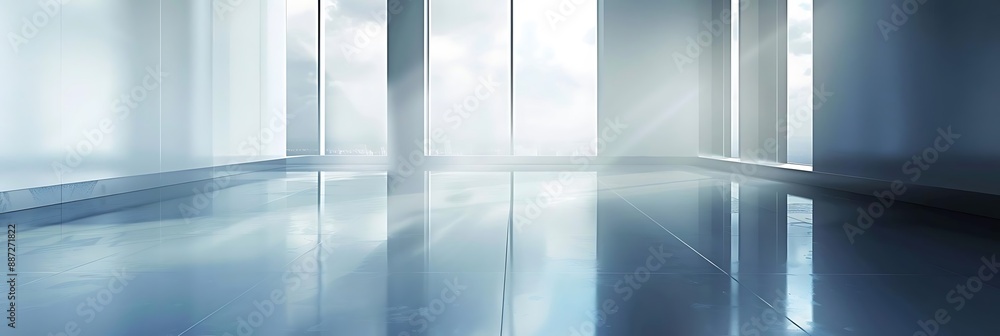 Modern Office Interior with Window View - Illustration Modern Office Interior with Window View - Illustration