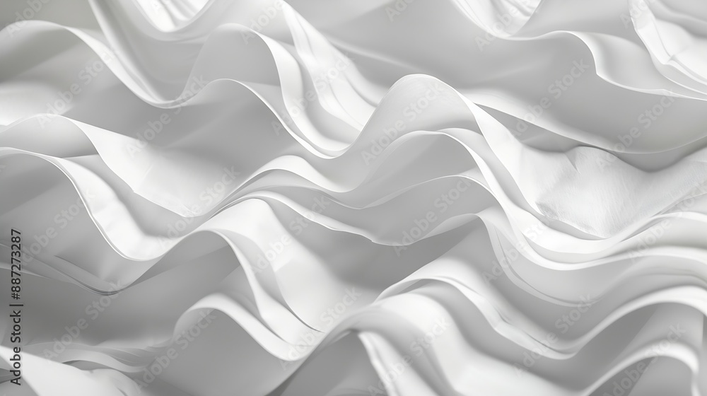 Fototapeta premium Strips of white paper with folds closeup : Generative AI
