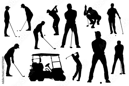 golf player vector silhouette