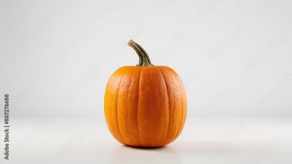 a small orange pumpkin sitting on a white surface a small orange pumpkin sitting on a white surface