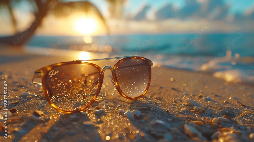 custom made wallpaper toronto digitalSunglasses on the beach at sunset.