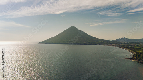 鹿児島県　開聞岳　長崎鼻　空撮