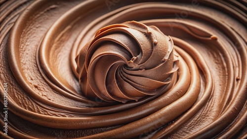 Creamy chocolate ice cream melting in swirl, treat, delicious, scoop, summer, sweet
