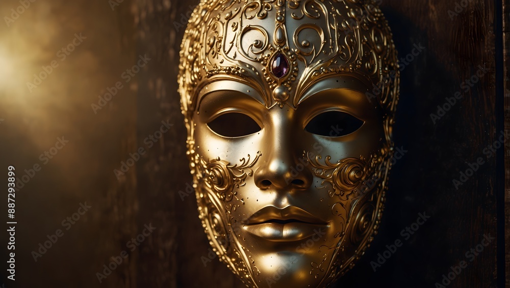 A picture of a gilded mask hiding a secret identity ai_generated A picture of a gilded mask hiding a secret identity ai_generated