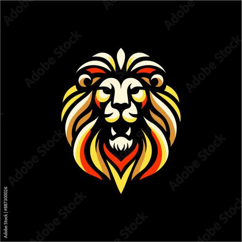 lion head mascot illustration simple